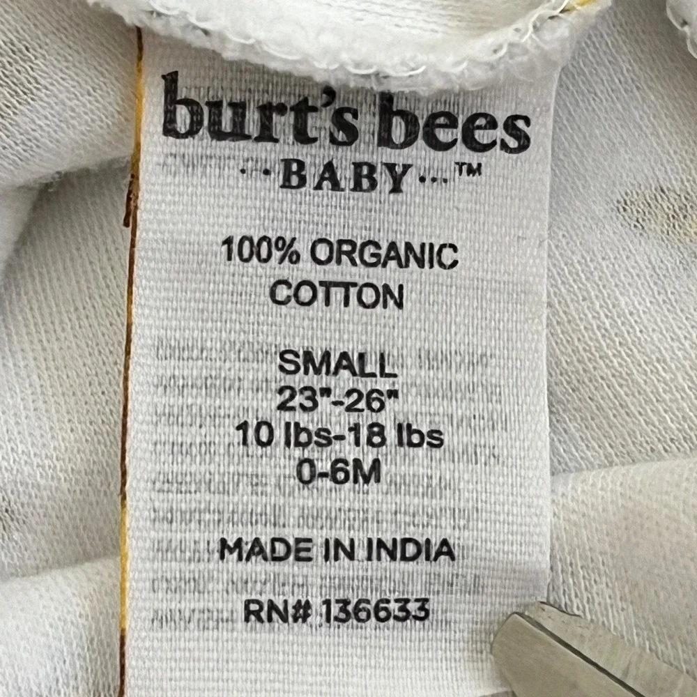 Burts‎ Bees Baby Sleep Sack Small 0-6M Organic Cotton Bee Print Wearable Blanket
